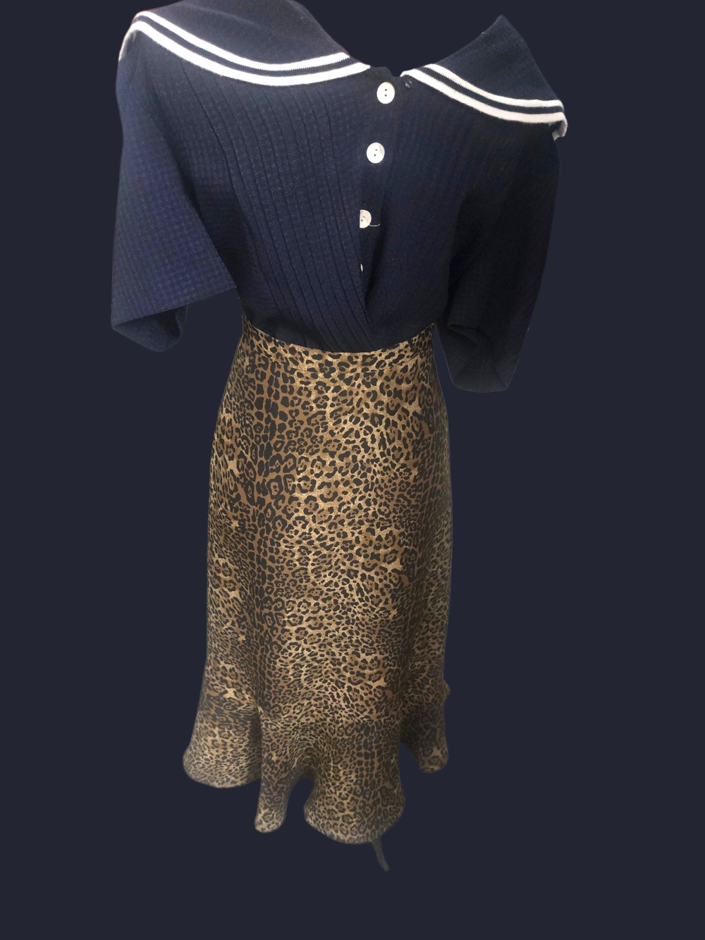Coldwater Creek Leopard-Print Midi Skirt in Brown and Black